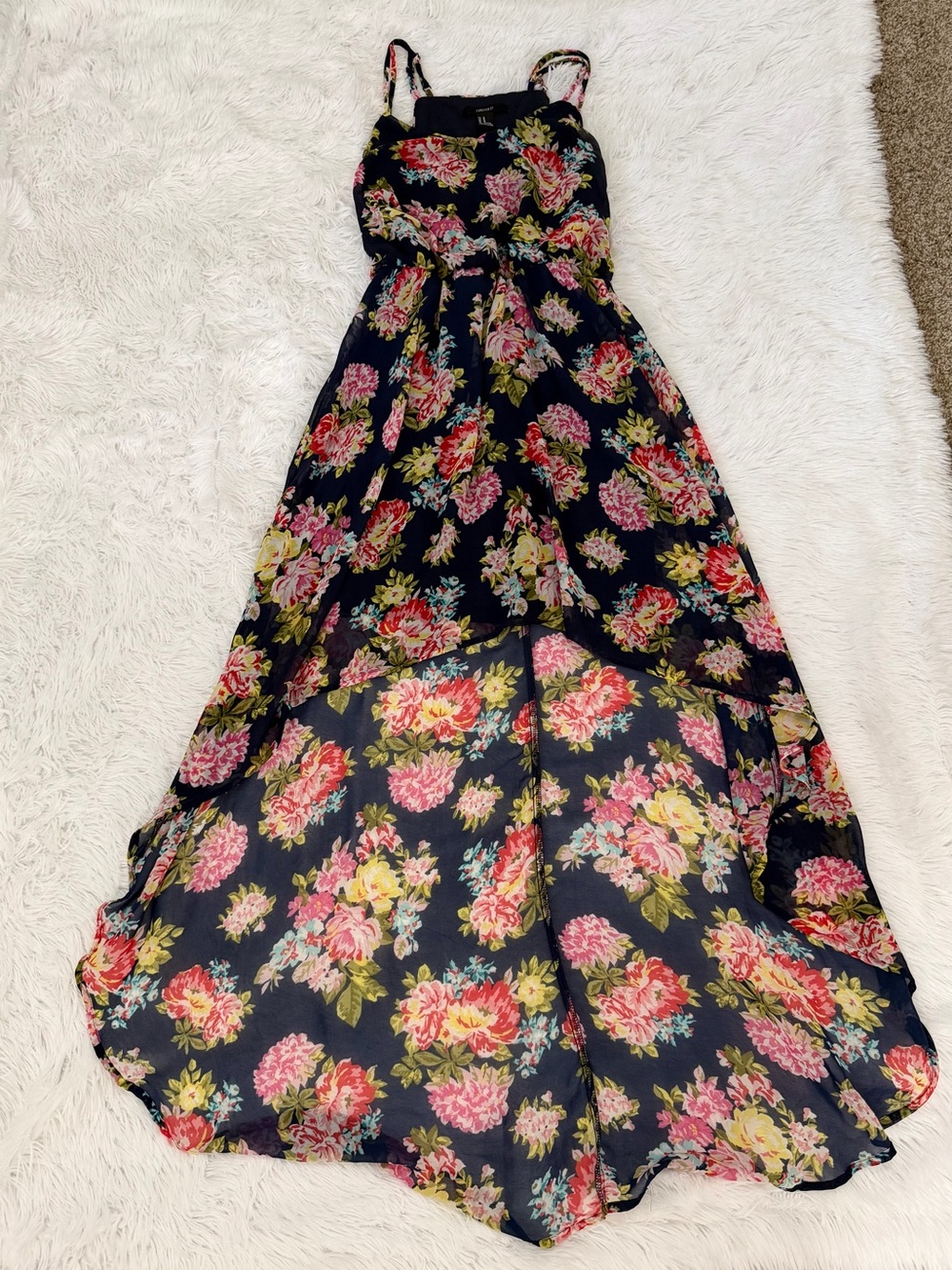 Forever 21 Floral High-Low Maxi Dress Size M